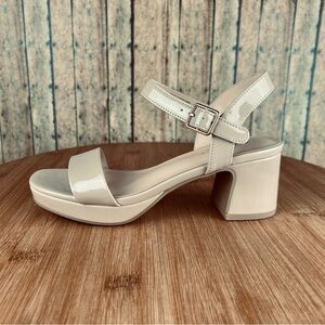 Children Beige Platform Heels with Ankle Strap( MACEY-ISS)